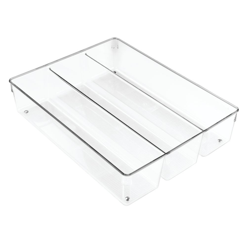 Lade Organizer, 3 Vakken, 26.7 x 34.8 x 7.6 cm, Kunststof, Transparant - iDesign | Linus