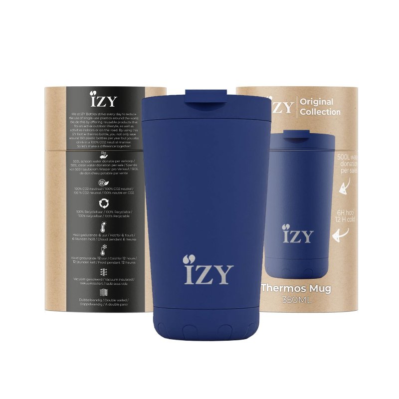 Thermosbeker 0.35L, RVS, Blauw - IZY | Original Collection