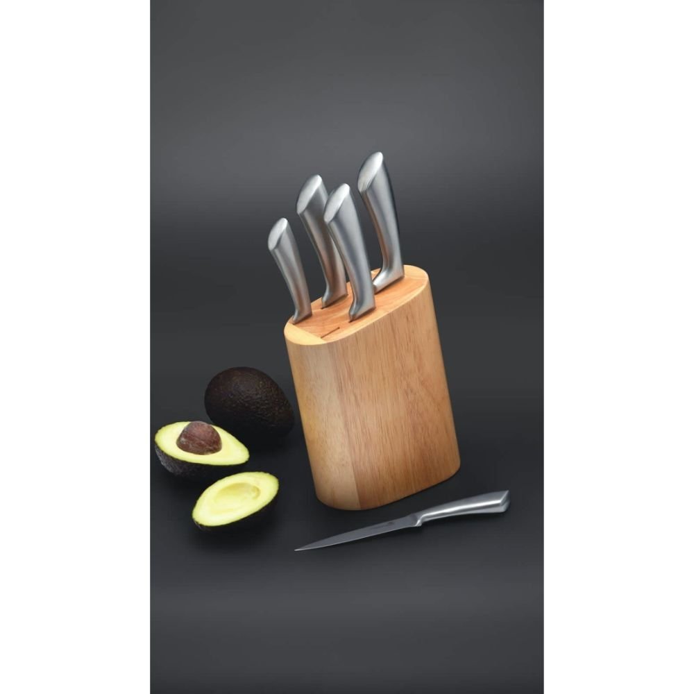 Messenset met Messenblok 'Cortes', 5 Messen, Hout - MasterClass