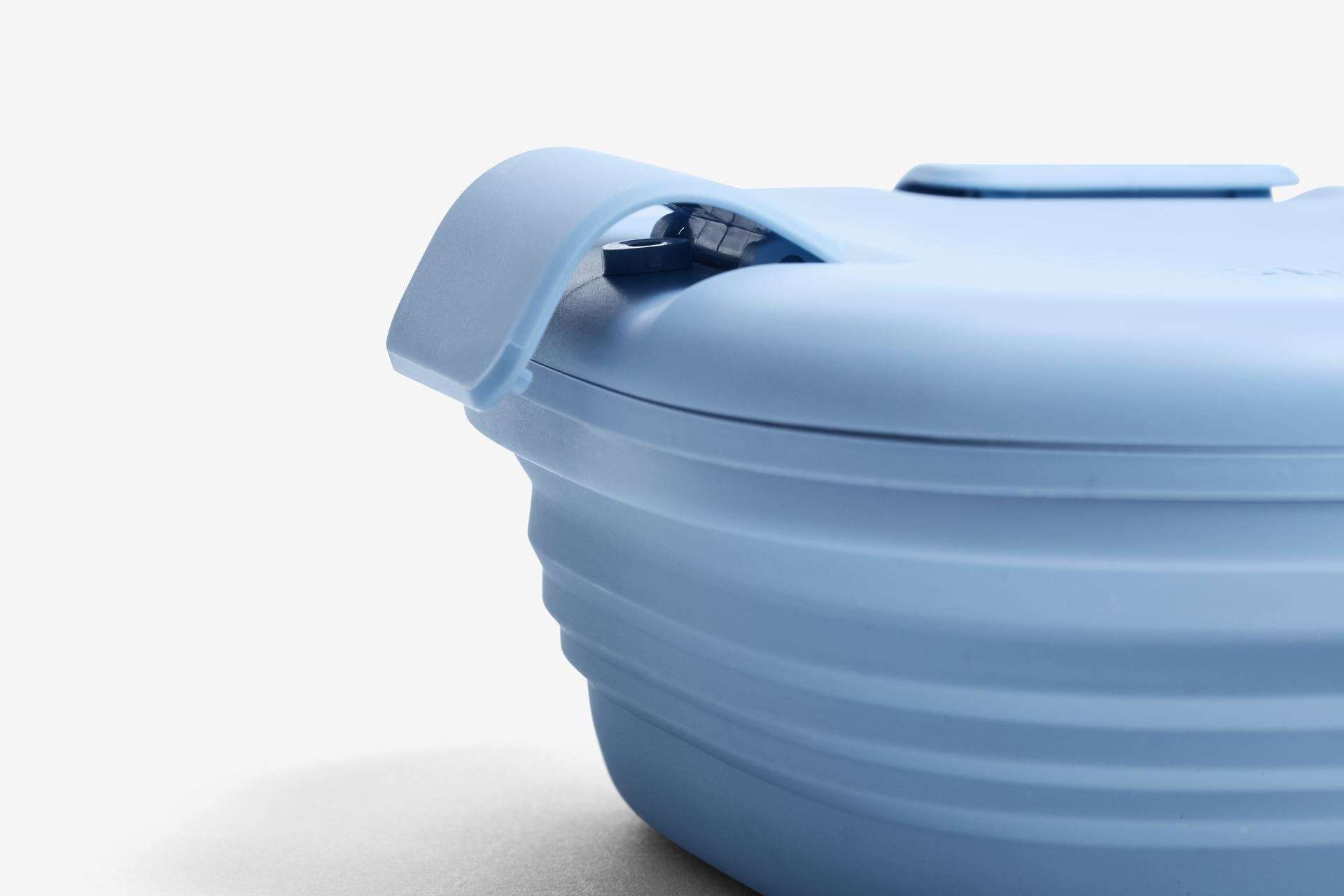 Lunchbox Junior, Steel - 700ml - Blauw - Opvouwbaar | Stojo