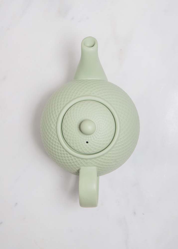 Theepot Globe - Met Textuur - 900ml - Incl Theefilter - Groen - Londen Pottery