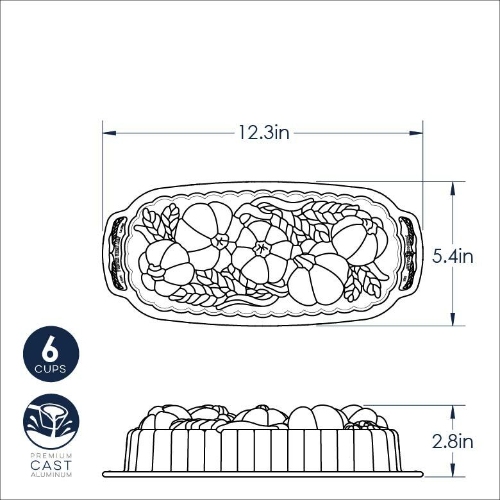 Bakvorm "Wheat & Pumpkin Loaf Pan" - Nordic Ware | Fall Harvest Bronze