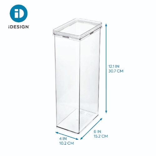 Voorraadbus met Deksel, 10.2 x 15.2 x 30.8 cm, 3.5 L, Kunststof - iDesign | The Home Edit
