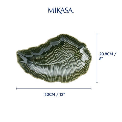 Mikasa Jardin Stoneware Leaf Serving Dish, 30cm, Gift boxed