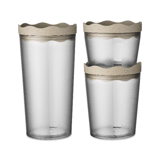 Oslo Voorraadpotten, Set van 3 Stuks, Zand Beige - Koziol | Prince