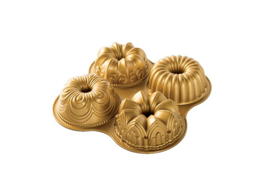 Tulband Bakvorm "Bundt Quartet Pan" - Nordic Ware | Premier Gold