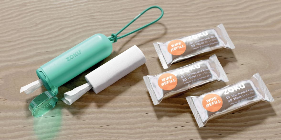 Navulling van Vochtige Doekjes in Houder, Set van 20 stuks, Wit - Zoku