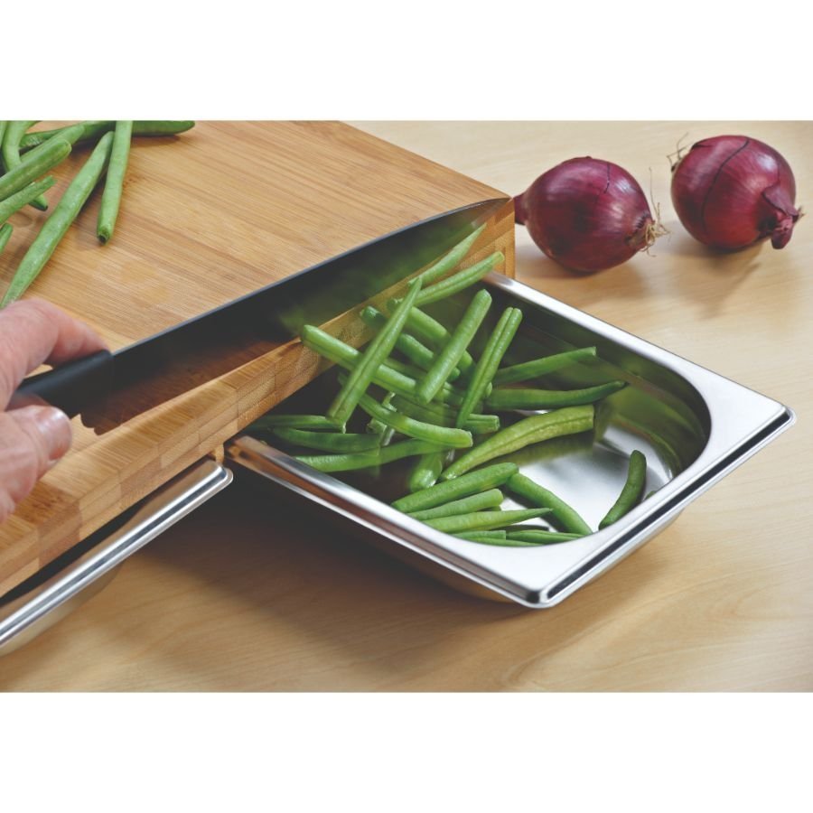 Bamboe Snijplank met 3 RVS lades - Kela | Kenina