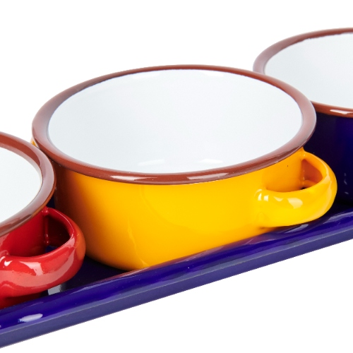 Emaille Serveerschaaltjes, Set van 3 Stuks, 11 cm, 0.35 L - KitchenCraft | World of Flavours