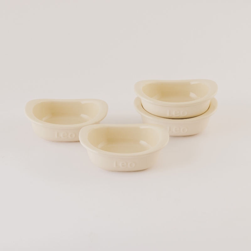 Balance Crème Brûlée Schaaltjes, Set van 4 Stuks, 0.2 L, Vierkant, Keramiek - BergHOFF | Leo Line