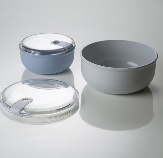 Lunchbox, Set van 2, Blauw/Wit, Rond - Omada | Pull Box