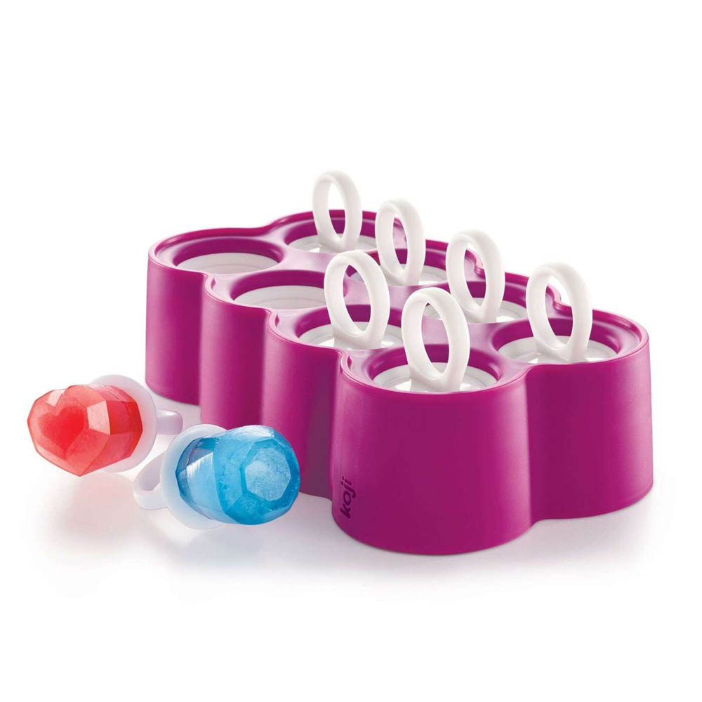 IJslolly Maker, Ring, Set voor 8 ijsjes, Polypropyleen/Siliconen, BPA vrij, Paars - Koji by ZOKU