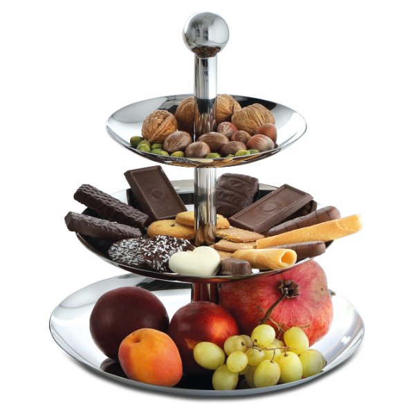Etagère, 3 laags, Diameter 27 cm – Weis