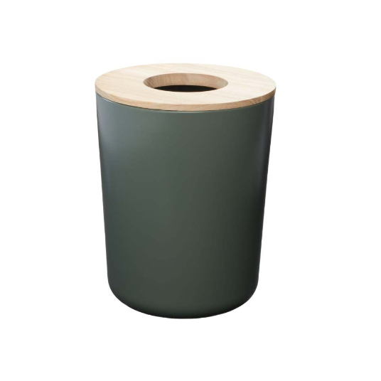 Afvalemmer, Staal/Hout - Mosgroen - iDesign | Eco Vanity