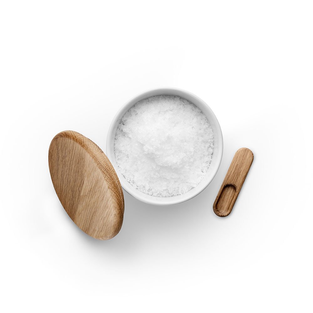 Legio Nova Zoutdoosje met Deksel en Lepel - Ø 10.5 cm - Wit - Eva Trio