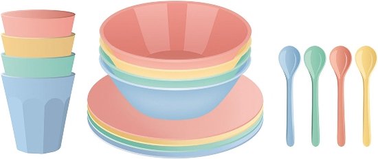 Serviesset, 16 Delig, 4 Personen, Sweet Macarons, Organic Bio-Circular - Koziol | Nora