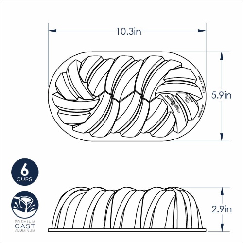 Bakvorm "75th Anniversary Braided Loaf Pan" - Nordic Ware | Premier Gold