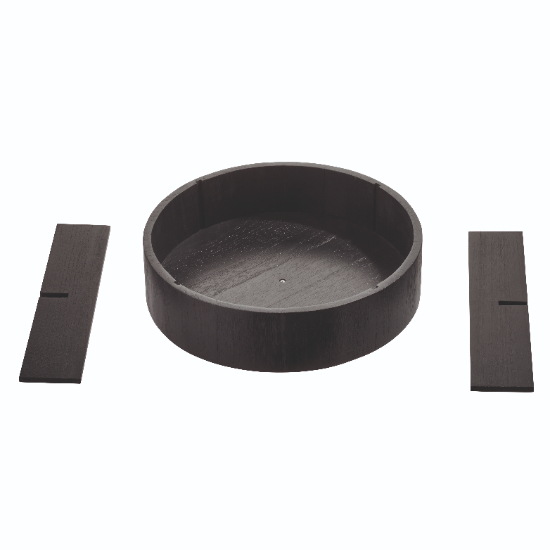 Lazy Susan Draaiplateau met Vakken, 30.5 cm, Paulownia Hout, Zwart - iDesign | The Home Edit