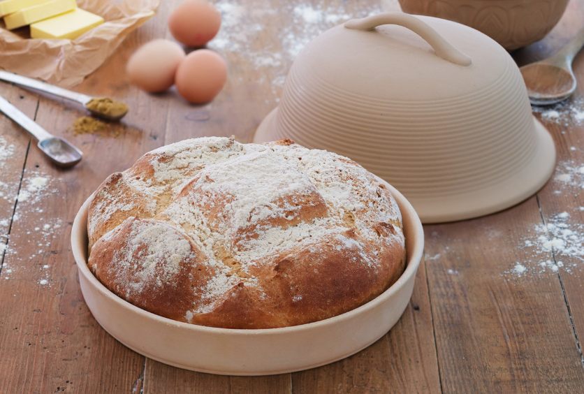 Home Made Stoneware Round Bread Baking Cloche
