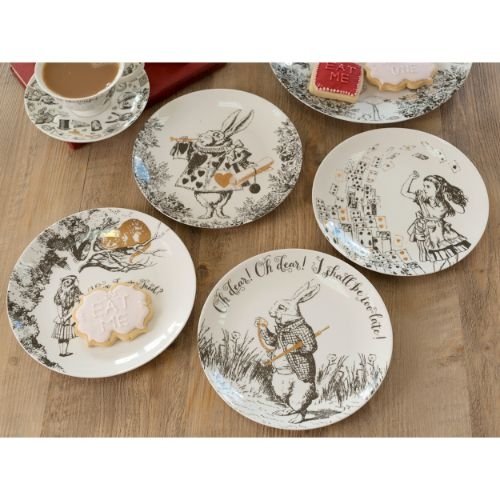 Ontbijtbord, Set van 4 Stuks, Porselein, 20.5 cm - V&A | Alice in Wonderland