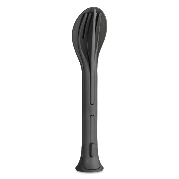 Reisbestek, Bestekset van 3 Stuks, Mes, Vork, Lepel, Natuur As Grijs, Organic Bio-Circular - Koziol | Klikk Pocket