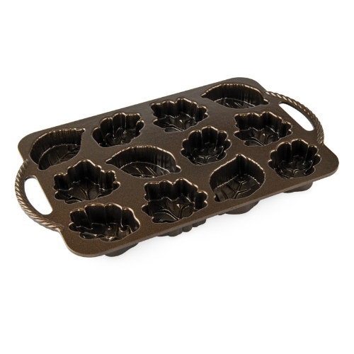 Bakvorm "Leaflettes Cakelet Pan" - Nordic Ware | Fall Harvest Bronze
