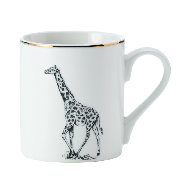 Mikasa Fine China 280ml Straight Sided Mug, Giraffe, Gift boxed