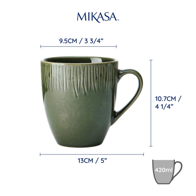 Mikasa Jardin 4pc Stoneware Mug Set, 420ml, Gift boxed