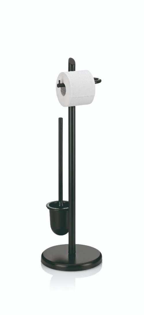 Ken Toiletrol en wc-borstel Houder - Zwart - Kela