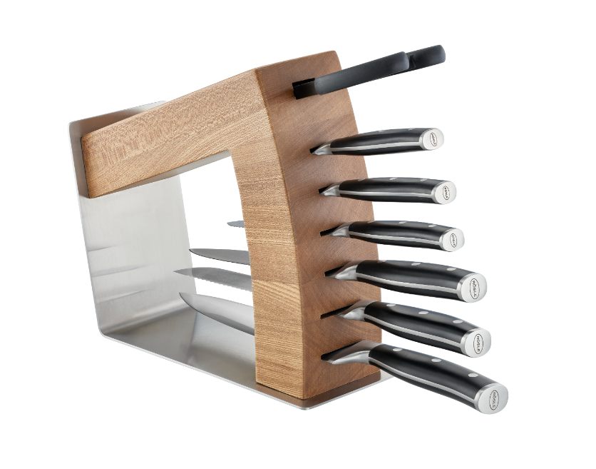 Messenblok, 7 Sleuven, Iepenhout, Edelstaal - Rösle | MoveX