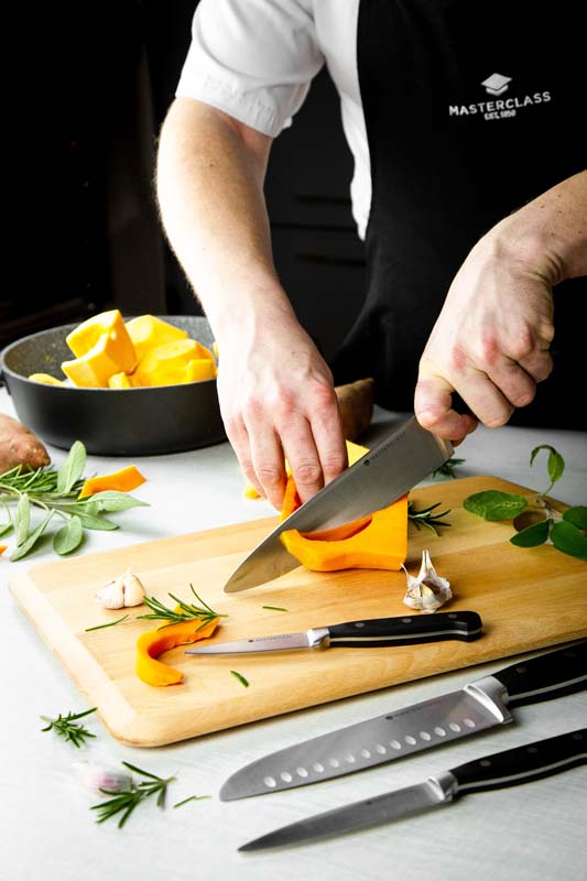 Koksmes 20cm, Afgeronde punt - Tipless - RVS Lemmet - Chefs Knife - MasterClass | Tipless