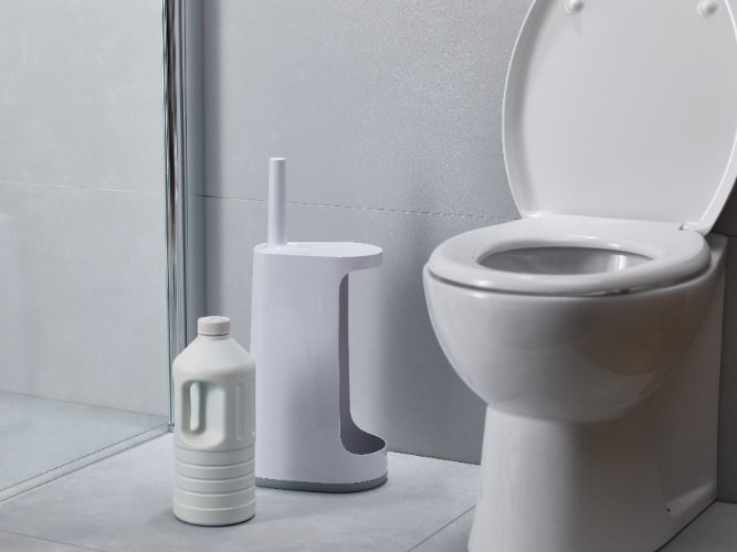 Flex Store Toiletborstel met Extra Grote Houder - Wit/Grijs - Joseph Joseph