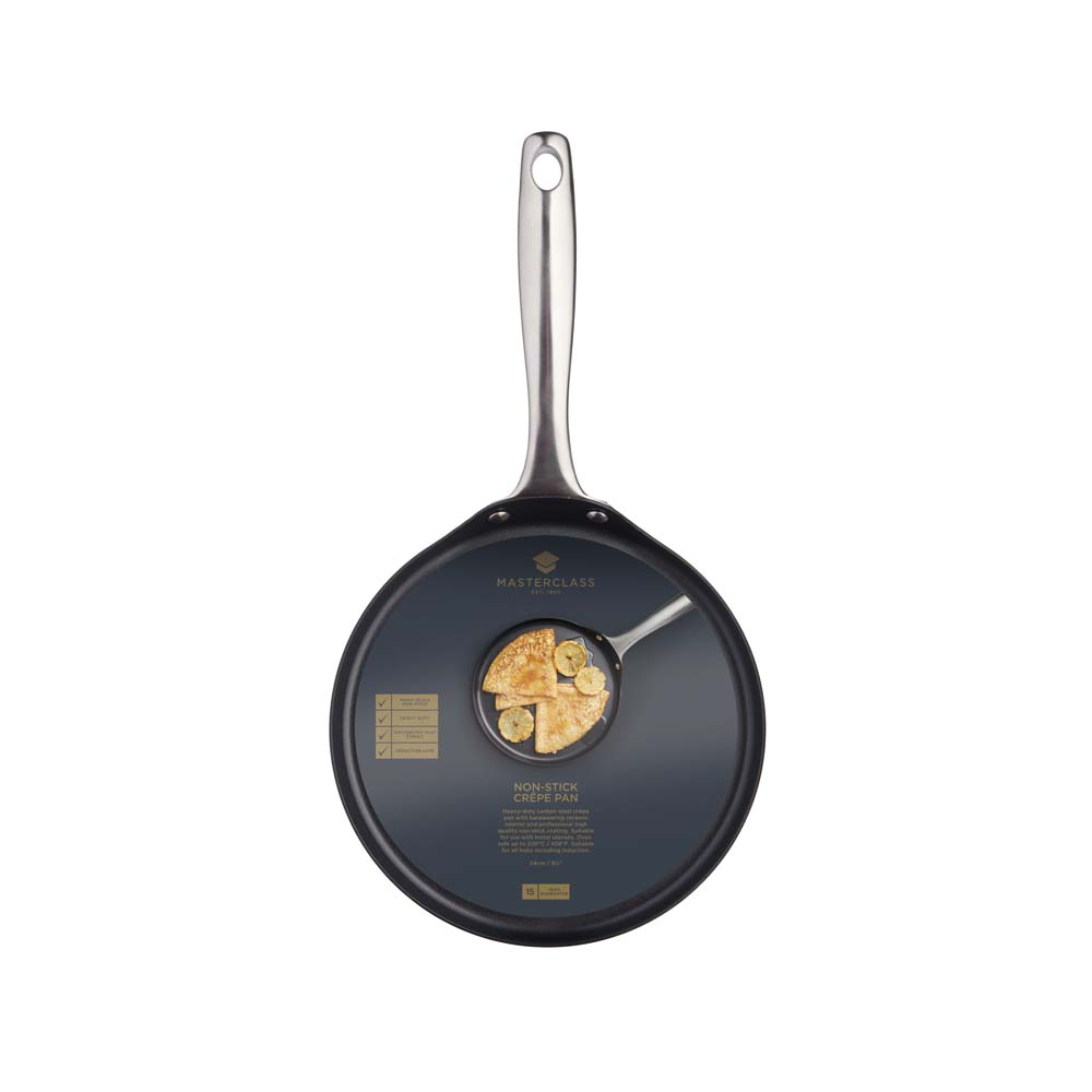 Pannenkoekenpan, 24cm - Inductie - Gietaluminium - Duurzaam - MasterClass