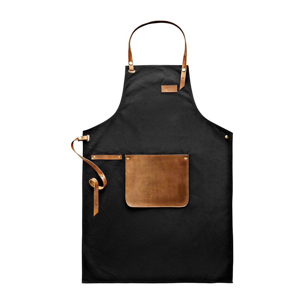 Keukenschort, Canvas en Leder, Zwart - Eva Solo
