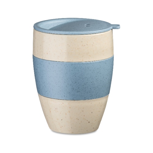 Herbruikbare Koffiebeker, 0.4 L, Natuur Bloemen Blauw, Organic Bio-Circular - Koziol | Aroma To Go 2.0