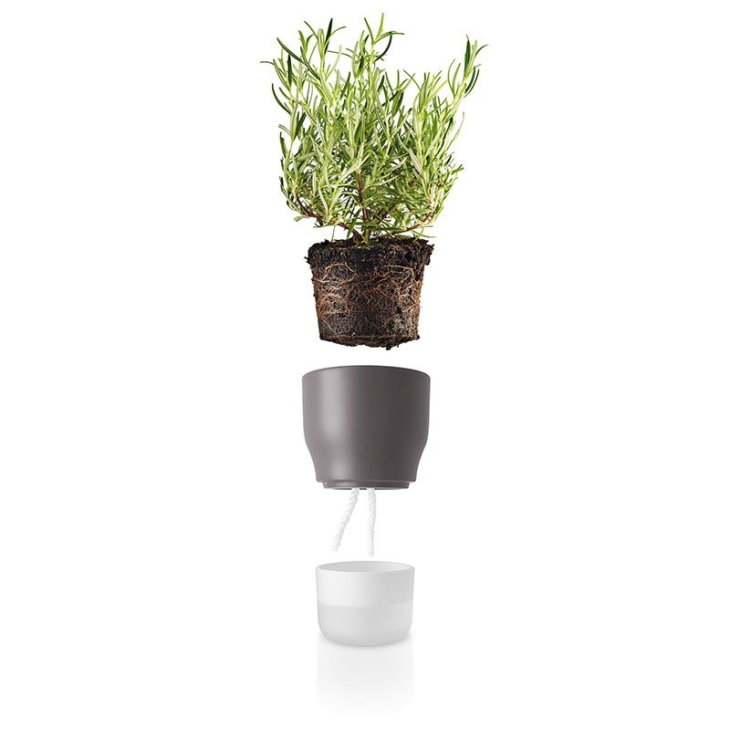 Bloempot met Bewateringssysteem - 11.5 cm - Grijs - Eva Solo