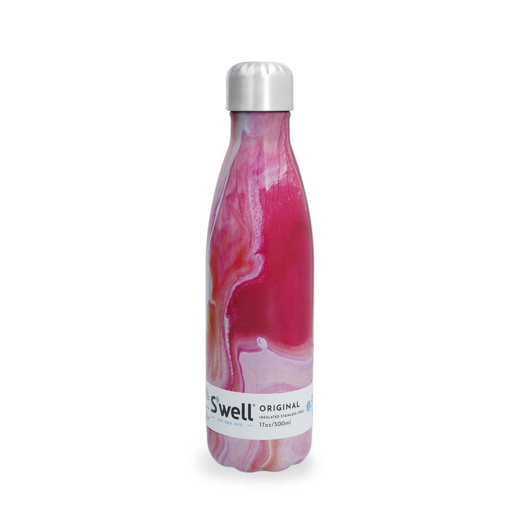 Thermosfles - Agaat Roze - Waterfles - 500ml - Herbruikbaar - Dubbelwandig - S'Well | Rose Agate