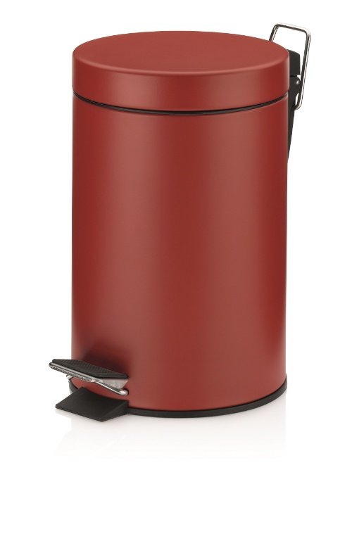 Monaco Pedaal Afvalemmer  - 3 liter - Donker Rood - Kela
