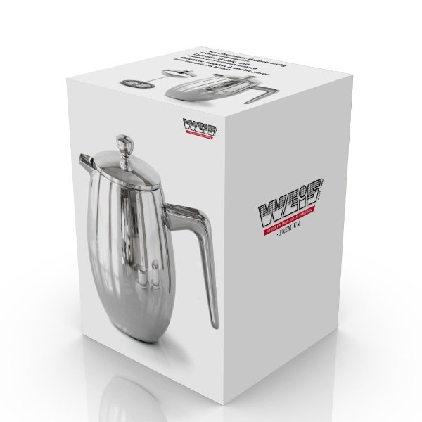 Cafetière, 650 ml, Dubbelwandig – Weis