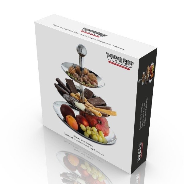 Etagère, 3 laags, Diameter 27 cm – Weis