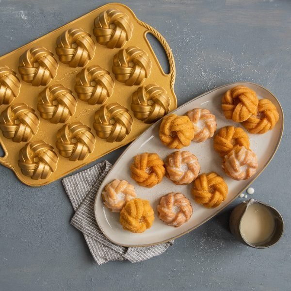 Tulband Bakvorm "Braided Mini Bundt Pan" - Nordic Ware | Premier Gold