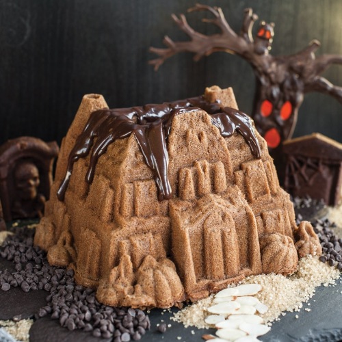 Tulband Bakvorm "Haunted Manor Bundt  Pan" - Nordic Ware | Fall Harvest Bronze