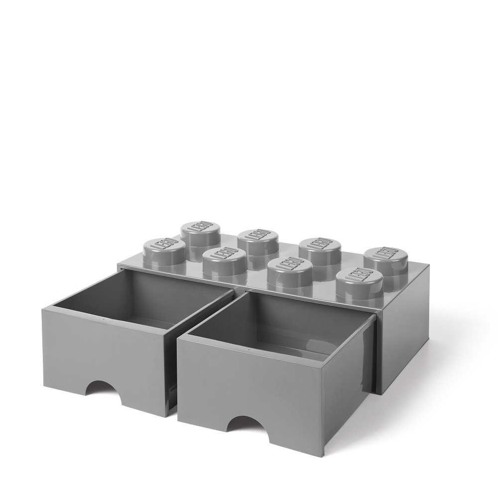 Opberglade Brick 8, Grijs - LEGO