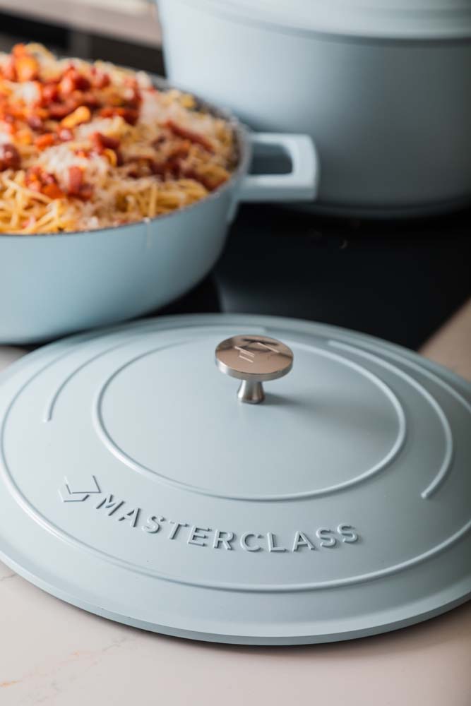 Braadpan, 28cm  Laag - 2,5 L - Licht Blauw - Lichtgewicht - Levenslange garantie - Geschikt voor inductie - MasterClass