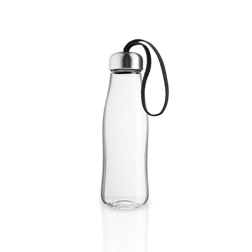 Drinkfles, 500 ml, Glas, Zwart - Eva Solo