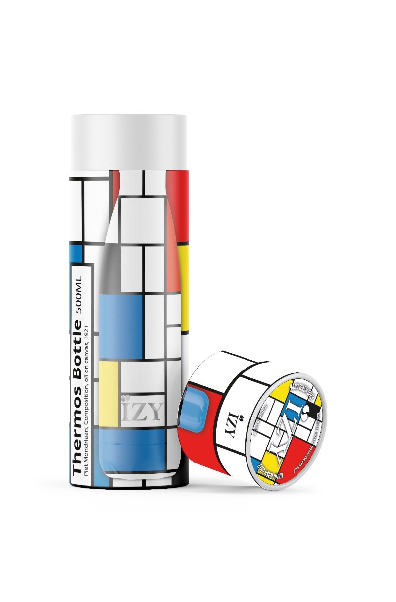 Thermosfles 0.5L, RVS, Compositie Mondriaan  - IZY | Art Collection