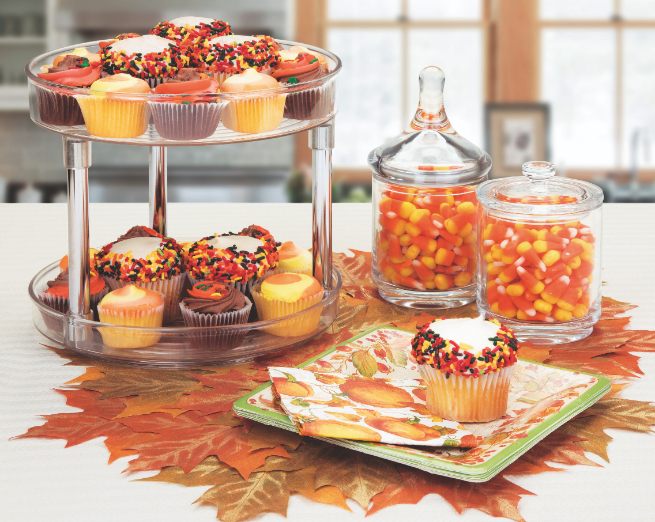 Lazy Susan Draaiplateau met Verdieping, 23 x 23 x 24, Kunststof, Transparant - iDesign | Linus