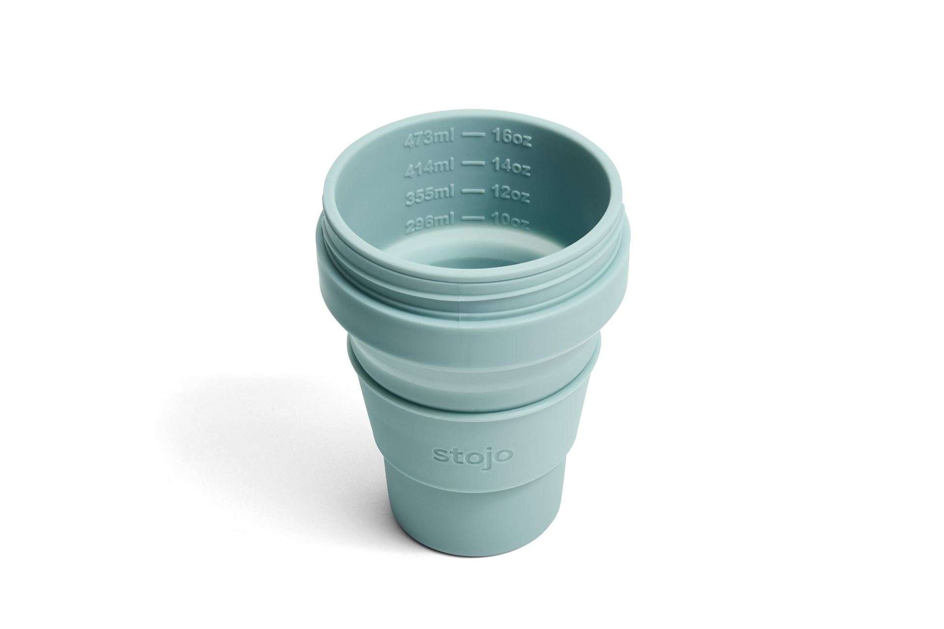 Biggie Cup, Aquamarine - 470 ml - Koffiebeker - Drinkbeker - Blauw - Opvouwbaar | Stojo