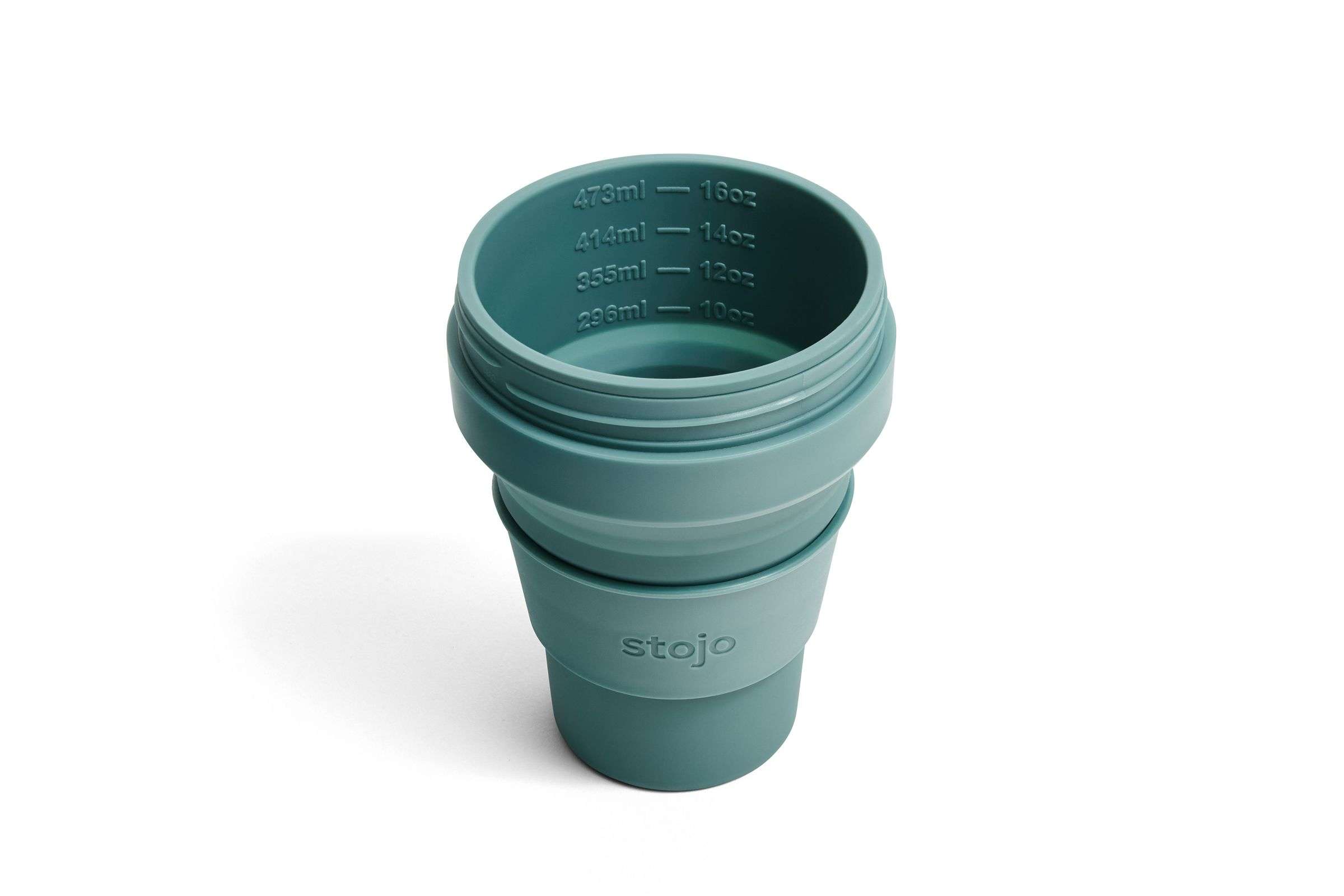 Biggie Cup, Eucalyptus - 470 ml - Koffiebeker - Drinkbeker - Turquoise - Opvouwbaar | Stojo