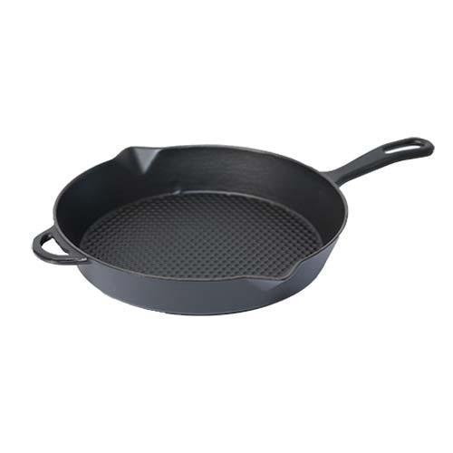 Gietijzeren ronde grillpan mat zwart, 28cm - Sürel